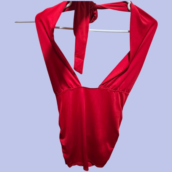 RED SEXY SILK DRESS - Picture 1 of 2